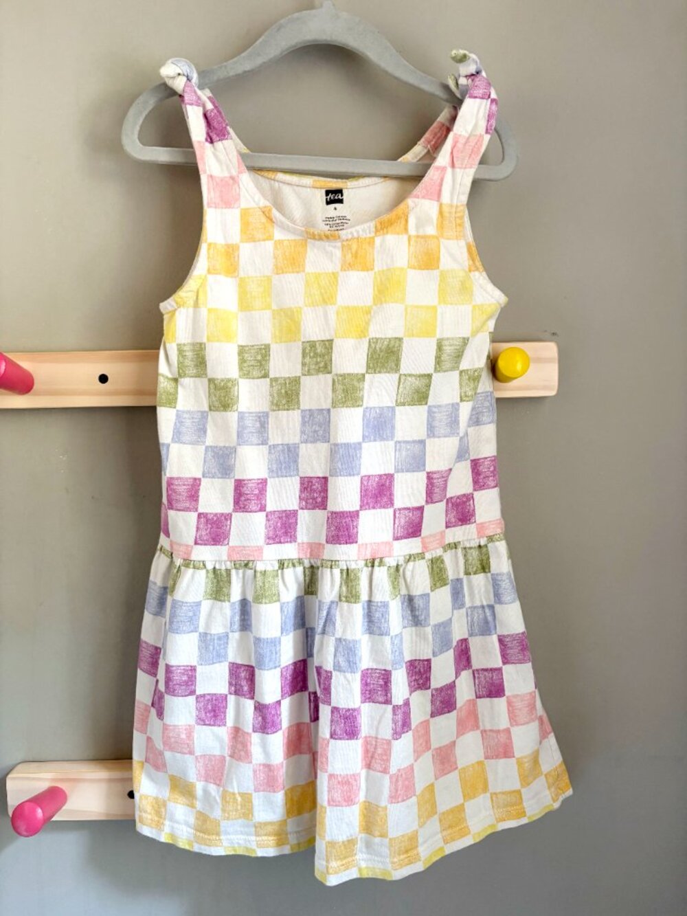 Tea Collection Rainbow Checkered Tank Dress